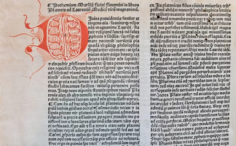 Seria incunabulelor Brukenthal continuă: laton, Opera latina a Marsilio Ficino. Veneția, Bernardinus de Choris, Simon de Luere, Andreas Torresanus, 1491 -1